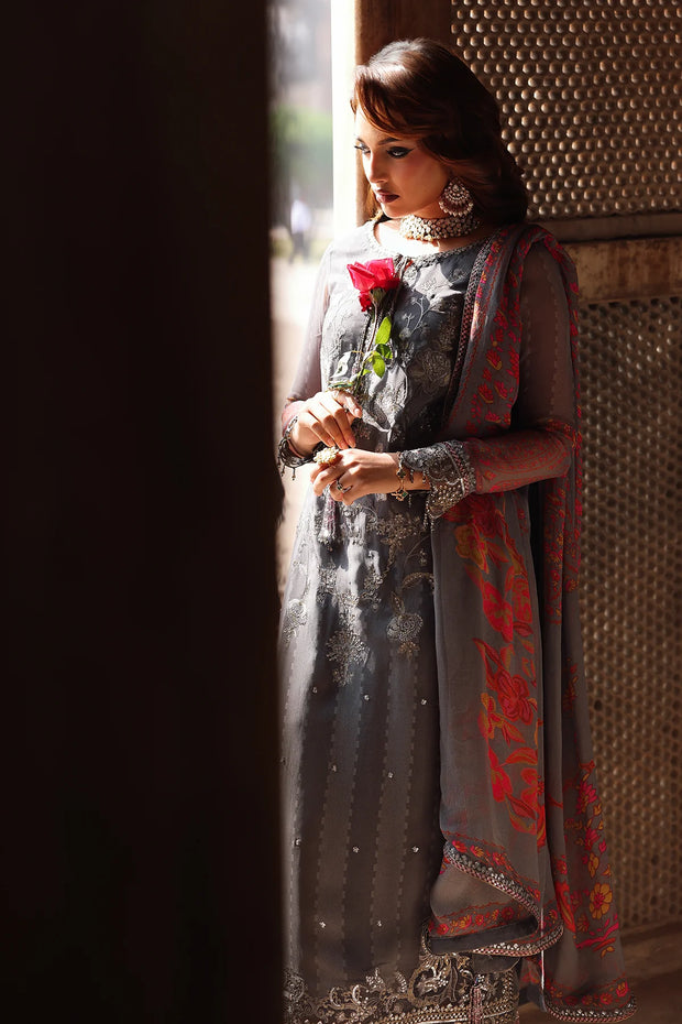 3-pc Unstitched Embroidered Printed Chiffon VSL25-41