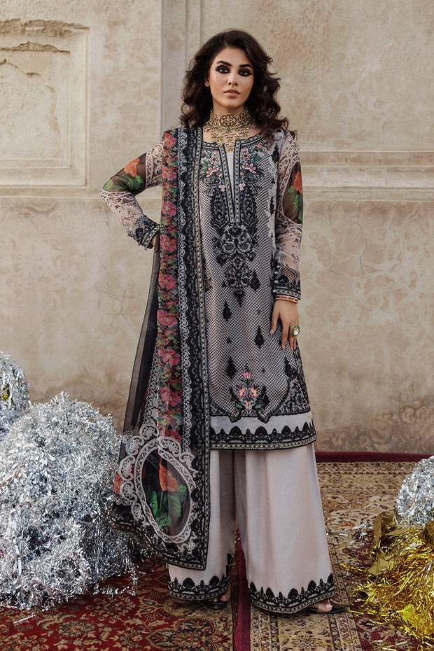 3-pc Unstitched Embroidered Printed Chiffon VSL25-44