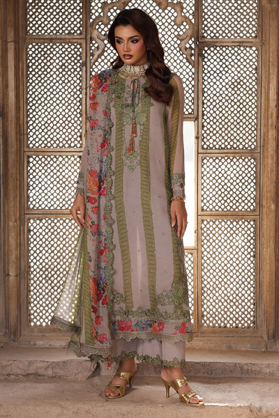 3-pc Unstitched Embroidered Printed Chiffon VSL25-46
